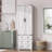 72" White Tall Kitchen Pantry Cabinet Wood Freestanding Storage Cabinet with 2 Doors & 3 Drawers & Adjustable Shelves Utility Cupboard for Kitchen Dining Room Living Room-1011969829