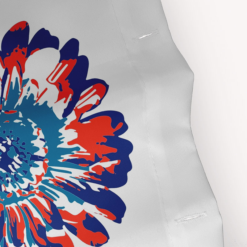 Rideau de douche simple à motif floral Caillo, Multicolore