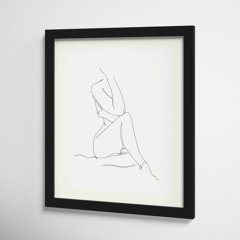 Nude Contour Sketch I Framed On Paper by Ethan Harper Print