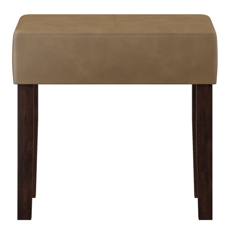 Norena PU Leather Ottoman Stool, Entryway Footstools, Ottoman Chairs for Bedroom,Living Room, Brown Leather Match