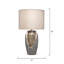 Lampe de table en céramique gris mat avec gouttes beige et blanc