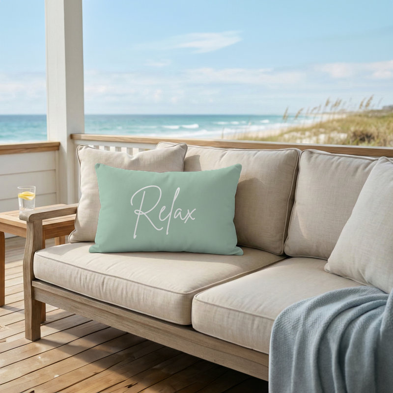 Relax Pillow 16"X12" Sage, Rectangle 12"H x 16"W, Sage