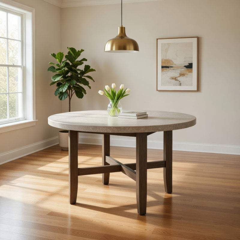 Karsen Round Dining Table in Rustic Oak