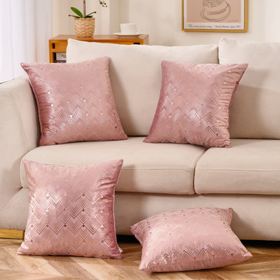 Velvet Throw  Pillow Cover with Geometric pattern Velvet Throw Square Pillow Cover & Insert