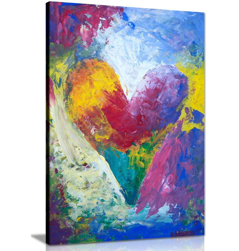Heart - Wrapped Canvas Painting, 31cm H x 20cm W
