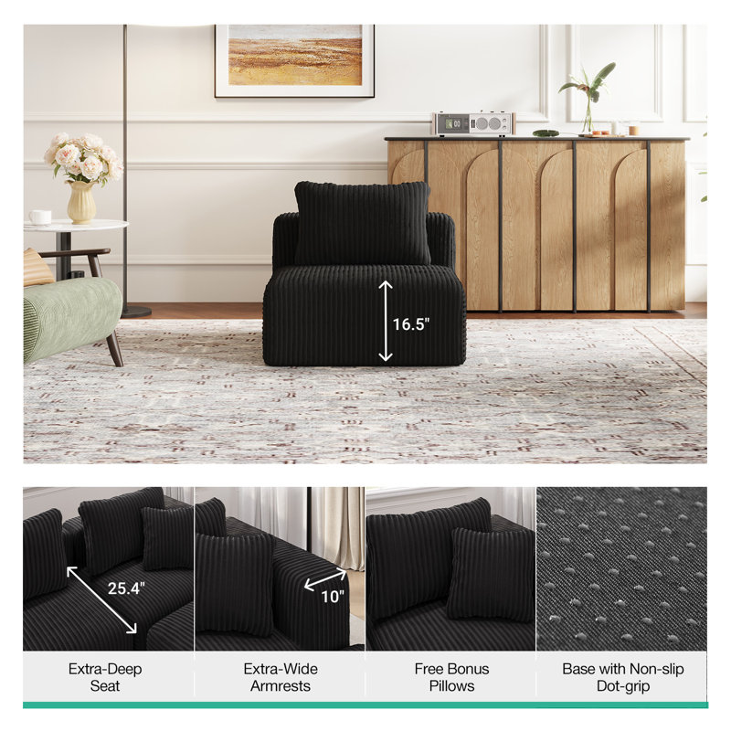 Modern Plush-upholstered Accent Sofa