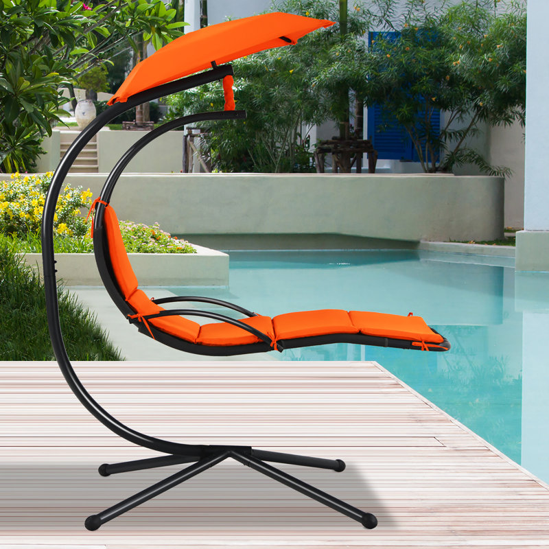 Chaise longue suspendue Venerocia avec support, Orange