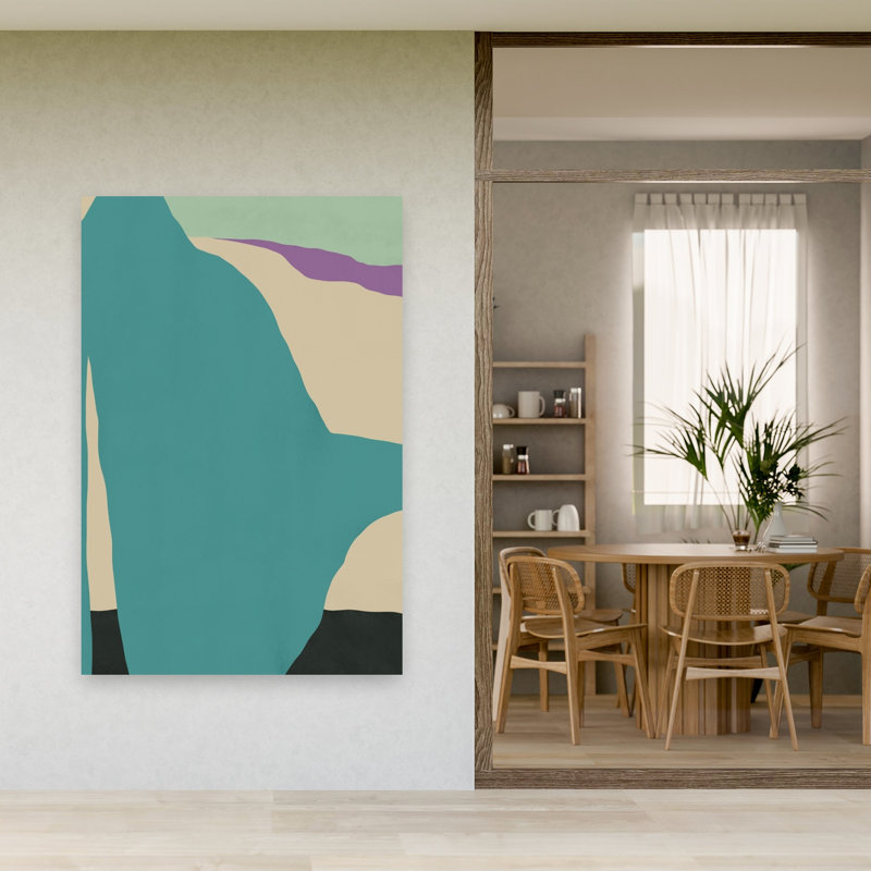 Serene Abstract Landscape Abstract Colorful Contemporary Wall Art Print by Little Dean - Wrapped Canvas Print