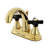 Kingston Brass Duchess Two-Handle 3-Hole Deck Mount 4" Centerset Bathroom Faucet with Brass Pop-Up-18300925