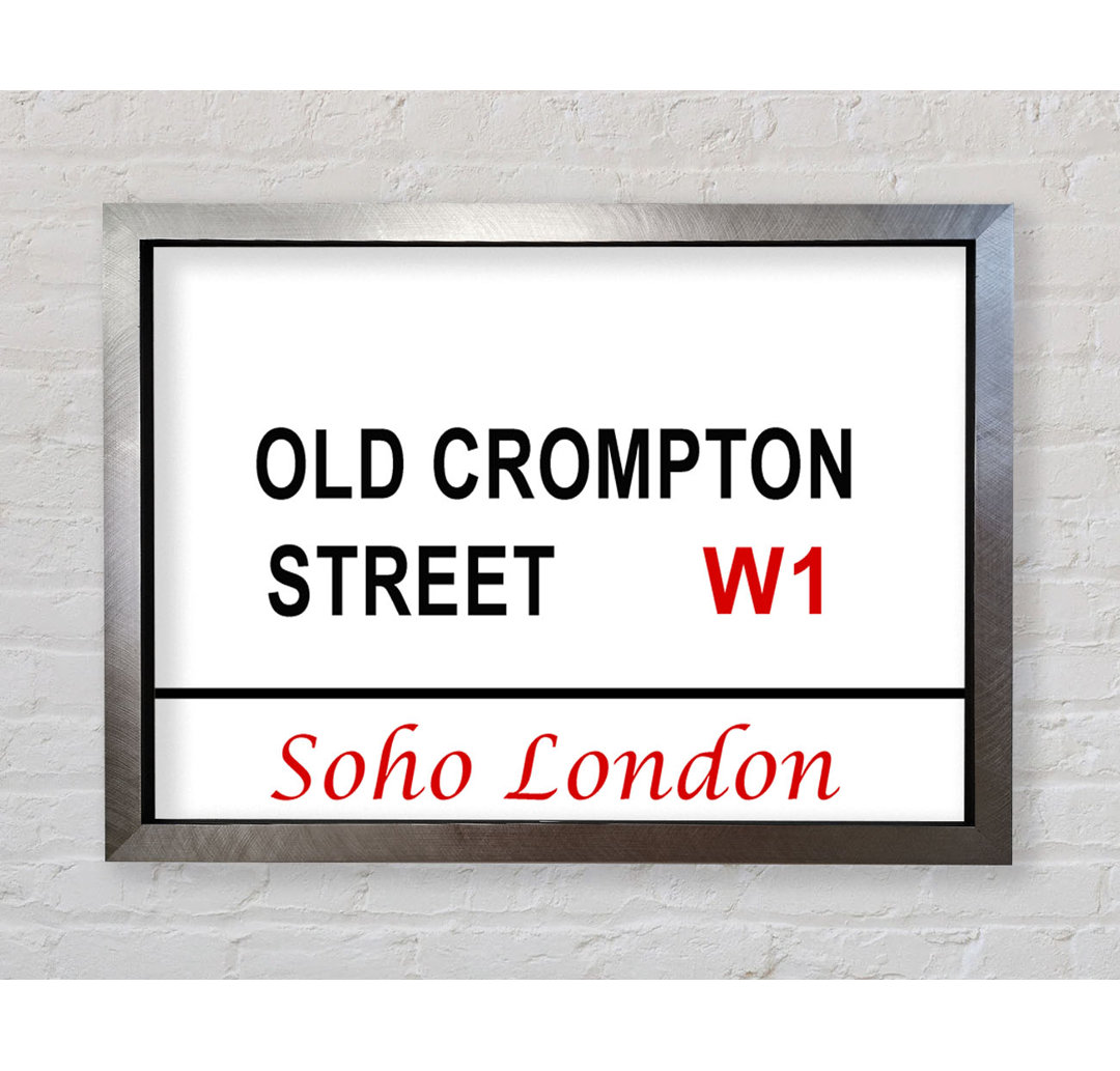 Old Crompton Street Signs - Einzelne Bilderrahmen Kunstdrucke