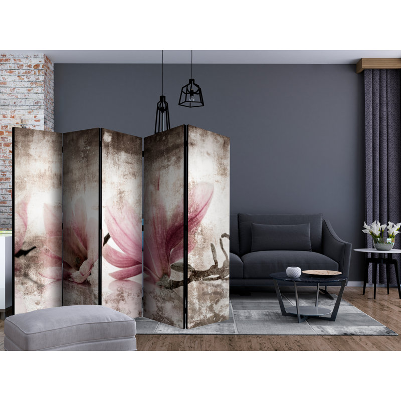 225cm W x 172cm H 5 - Panel Wood Folding Room Divider