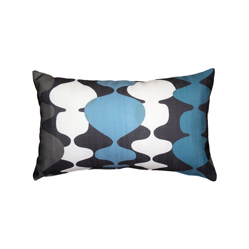 Coussin intérieur / extérieur Lava Lamp, Gris anthracite / bleu