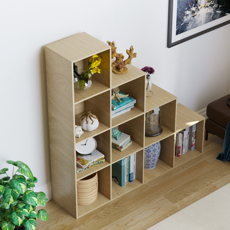 128cm H x 128cm W Cube Bookcase, Oak