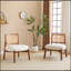 [Ensemble de 2] Méridienne beige moderne avec dossier tissé, structure robuste, sièges d'appoint minimalistes et élégants pour le salon, la chambre à coucher ou le bureau
