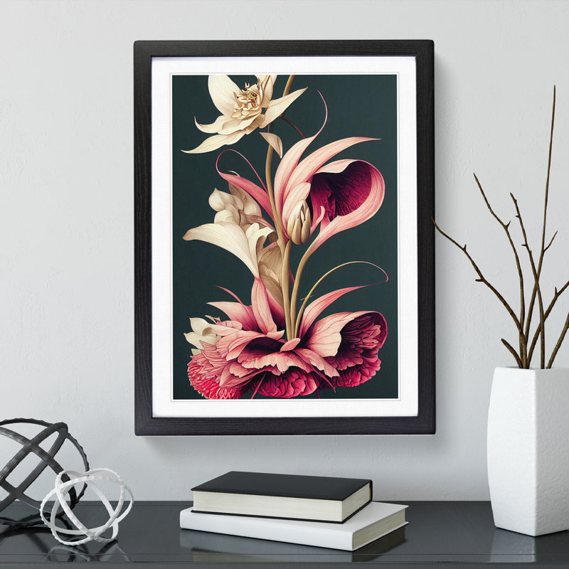 The Resplendent Flowers - Single Picture Frame Print, 64cm H x 46cm W x 2cm D, Black Framed