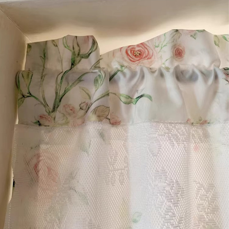 Double-Layer Printed Lace Curtains 1 Panel, 55" W x 106" L