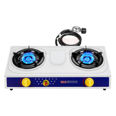2 Burner Camping Stove With White Colour