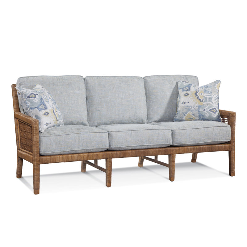 Pine Isle 76" Square Arm Sofa with Reversible Cushions, Salsa Stripe; 0210-21, Mineral