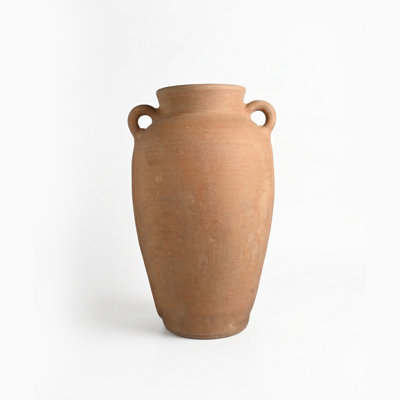 Vase en terre cuite Patrie noir naturel H 16,3 po et diamètre 8,5 po