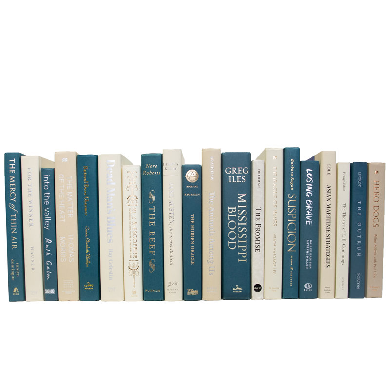Decorative Books - Northern Shore Books - Blue and Beige Books By The Foot