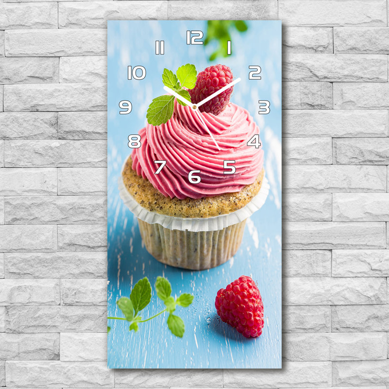 Jakovs Glass Wall Clock, Pink/Blue/White