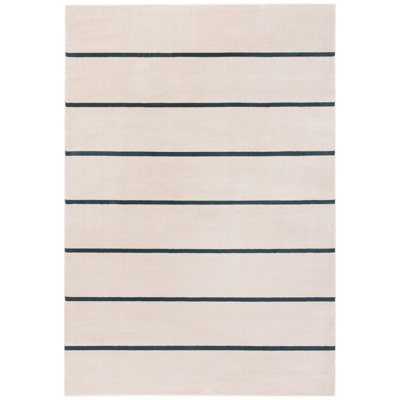 Tapis ivoire / bleu marine Aslin