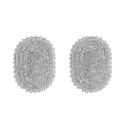 Janneli 100% Cotton Tufted 2 Piece Bathroom Rug Set, Reversible, Super Absorbent & Extra Soft Machine Washable Bath Rug