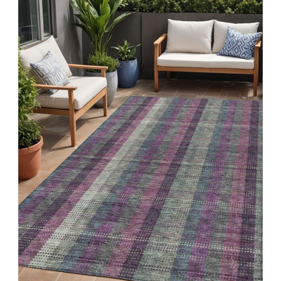 Tapis intérieur lavable 5 pi x 8 pi aubergine