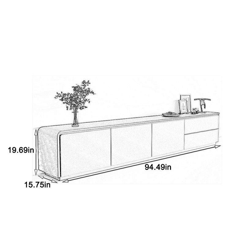 Meuble télé ouvert avec grand rangement, Beige