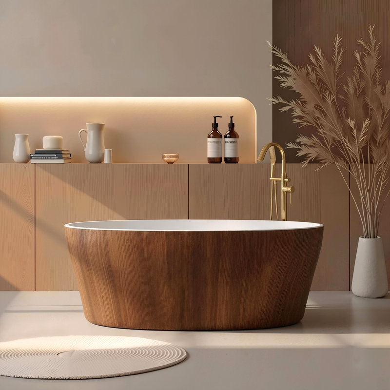 63" Solid Surface Freestanding Bathtub