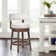 Swivel Upholstered  Counter Bar Stool with Solid Wood Frame