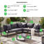 Loreto Outdoor 6 Person Corner Sofa Set with In-Built Side Tables for Modern Gardens