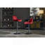 Tabouret de bar chromé à hauteur réglable avec repose-pieds et base pivotants chromés, ensemble de 2, rouge-1703326028