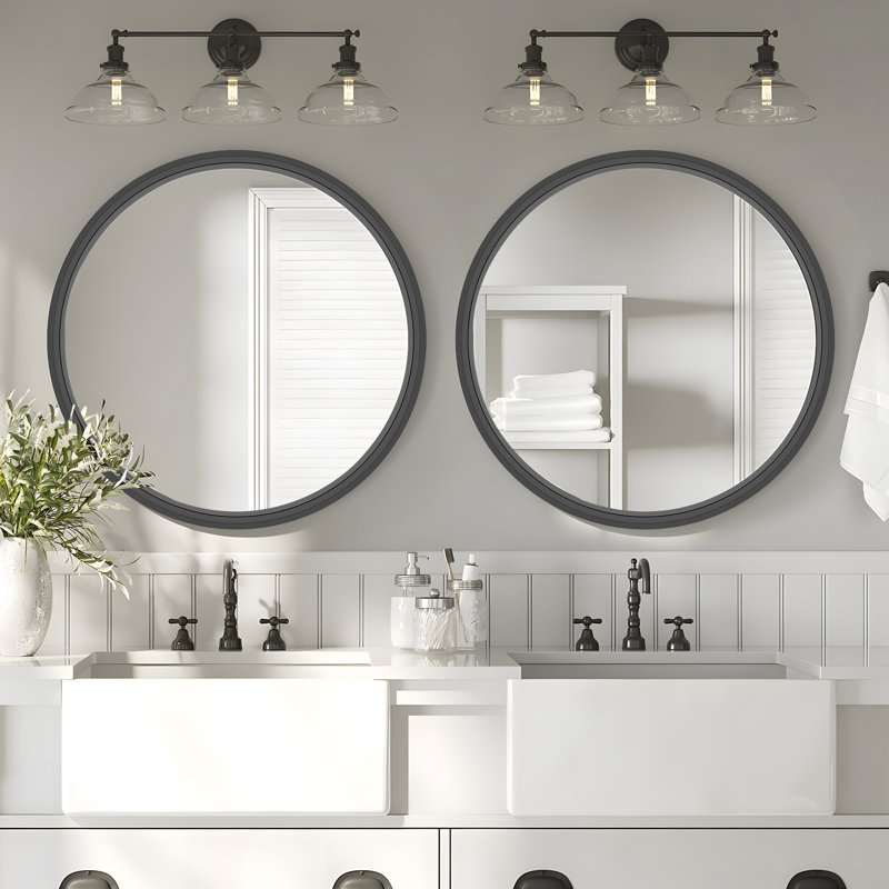 Miroir Karrina, 24 po x 24 po, Noir