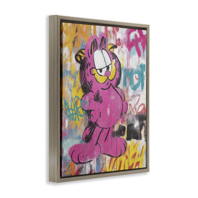 Lazy Cat In City Modern Urban Floating Frame, design by Svetlana Aleynikova