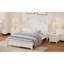 Structure de lit double en bois pleine grandeur, lit plateforme de style rétro avec support en lattes de bois, blanc-1926473284