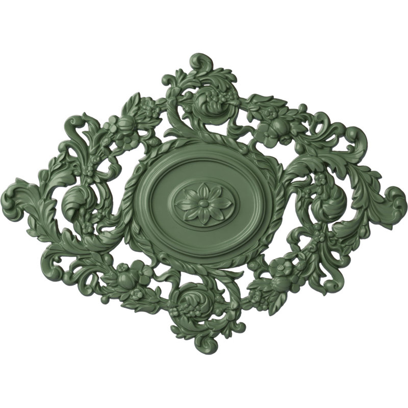 Médaillon de plafond Endurathane Katheryn, l 22 1/2 po x H 30 3/8 po x P 1 1/2 po, fini vert athénien peint à la main