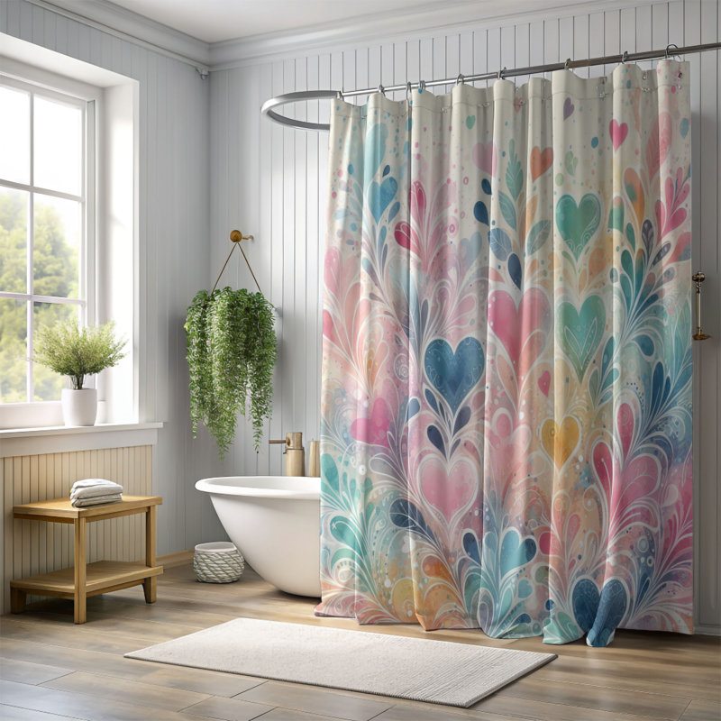 Rideau de douche standard 1 pièce, H 74 po x l 71 po