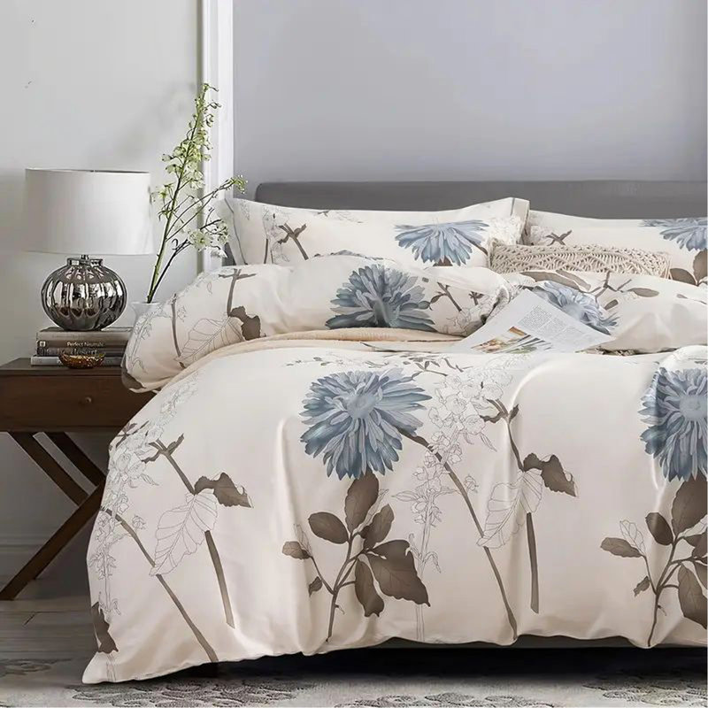 Housse de couette Big Flower, Housse de couette simple + 2 taies d'oreiller