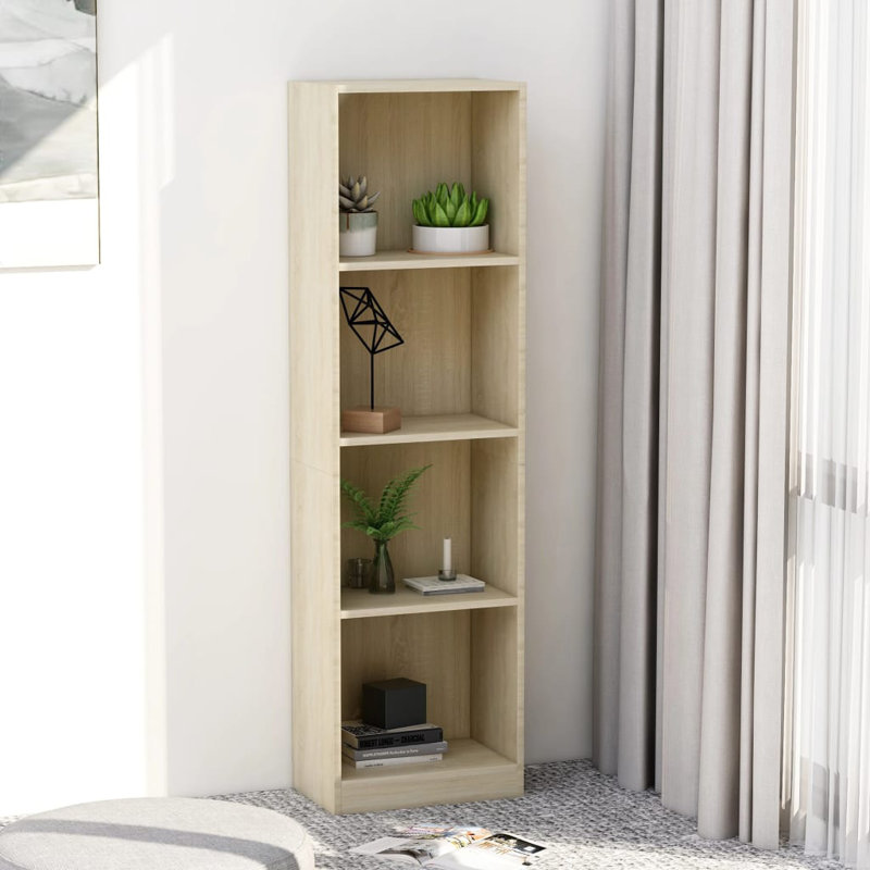 White/Sonoma Oak, (3 Shelves) 23.6" H x 42.9" W x 9.4" D