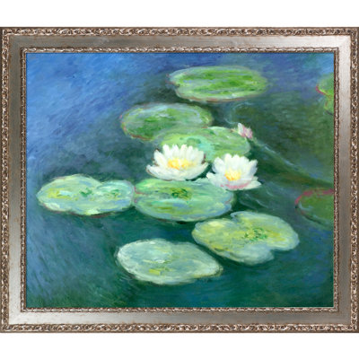 " Water Lilies, Evening " by Claude Monet Painting Print