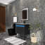 Meuble-lavabo simple 30 po avec plateau en céramique Leutrim-768475387