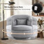 Fauteuil demi-tonneau pivotant moderne ultra-doux de 29 po de largeur avec coussin-618874297