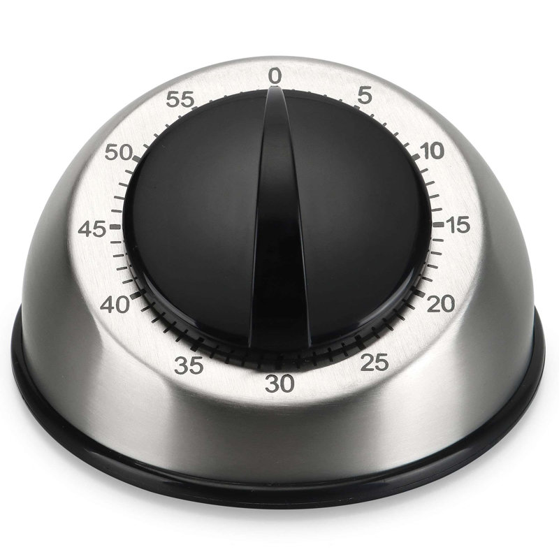 Stainless Steel Kitchen Countdown Timer 60 Minute Visual Mechanical Timer with Loud Alarm