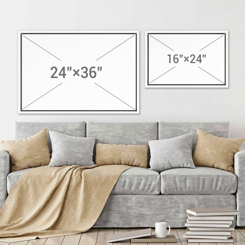Mid-Century Modern Brown Abstract Polygon - ensemble de 2 reproductions sur toile flottantes, Blanc, H 24 po x l 36 po
