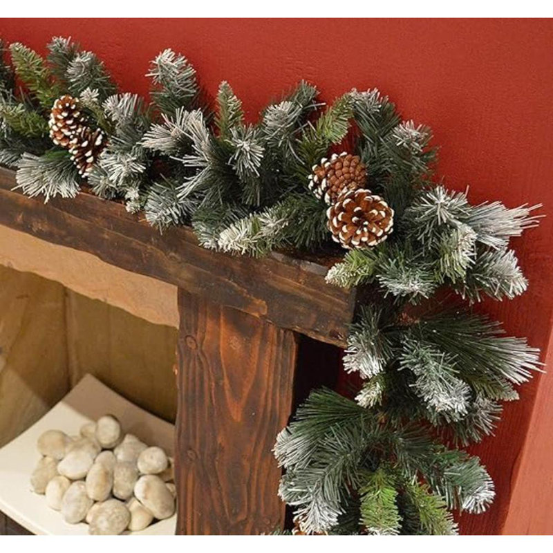 9Ft/270Cm Frosted Glacier Christmas Garland, Pine