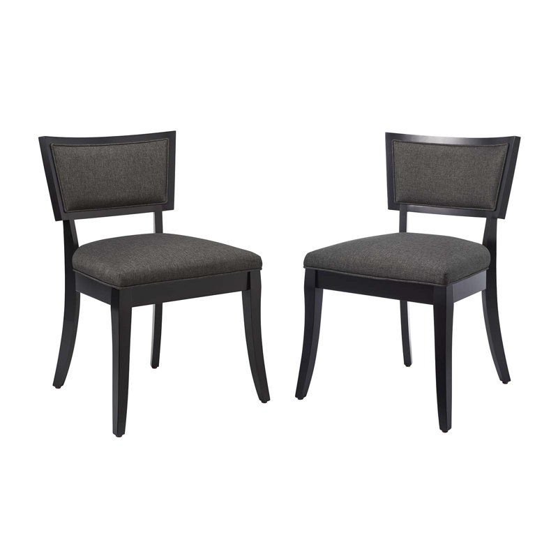 Pristine Upholstered Fabric Dining Chairs, Gray