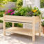 Potager surélevé en bois massif de 122 cm (48 po) avec bac de récupération d'eau et tablette de rangement