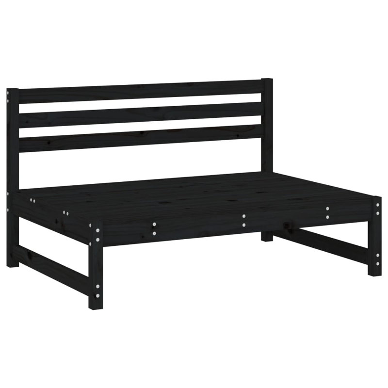 Nattaly 5 Piece Garden Lounge Set Solid Wood Pine, Black