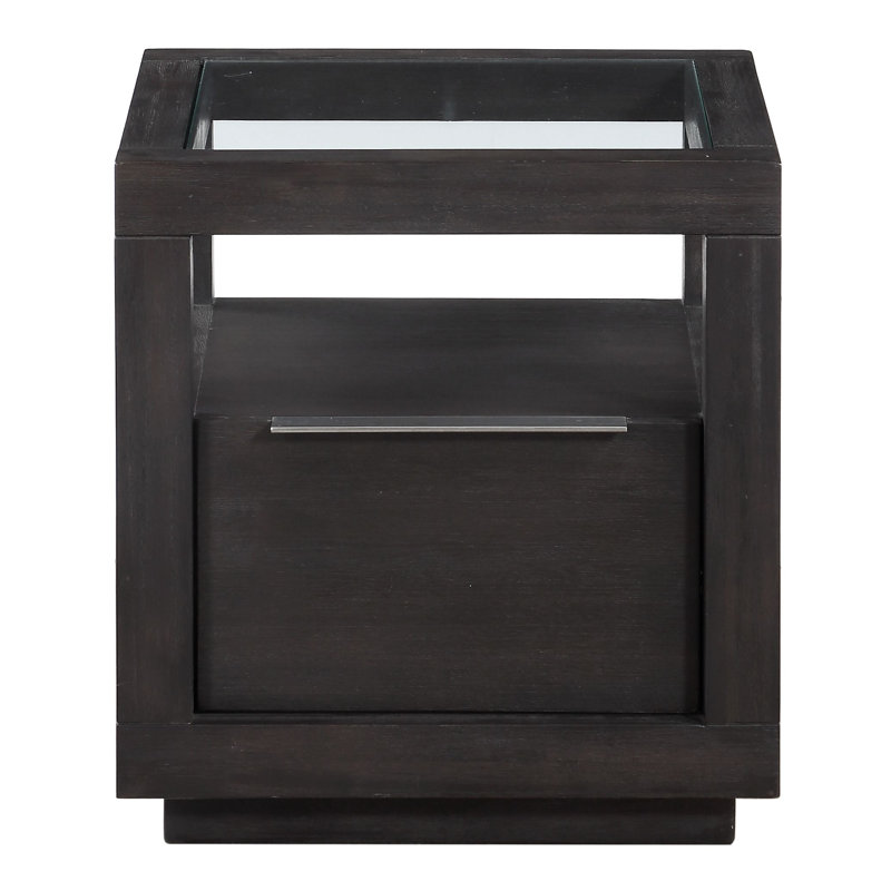 Table de bout avec rangement Eloise, Gris basalte